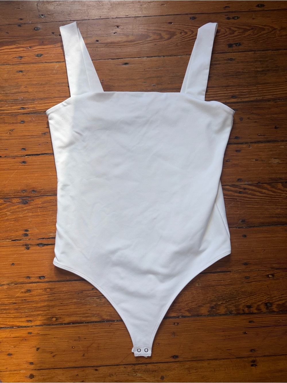 Abercrombie & Fitch White Square-Neck Bodysuit